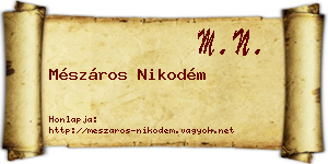 Mészáros Nikodém névjegykártya